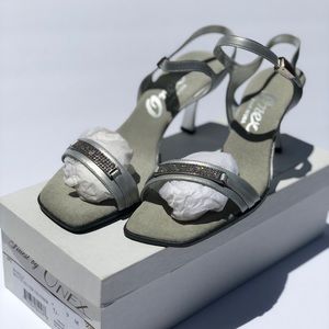 Finest by Onex Bangle Matte Silver Leather Heels